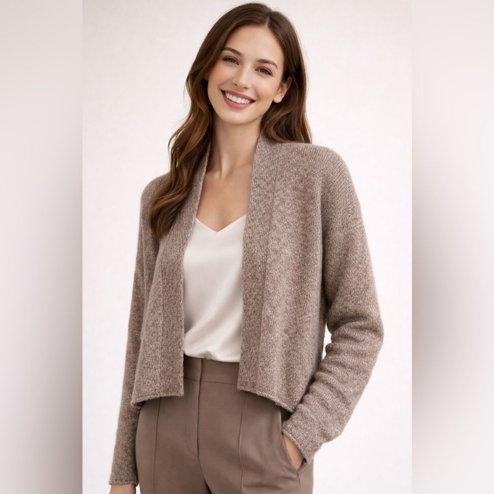 James Perse 100% Cashmere Open-Front Cardigan NWOT